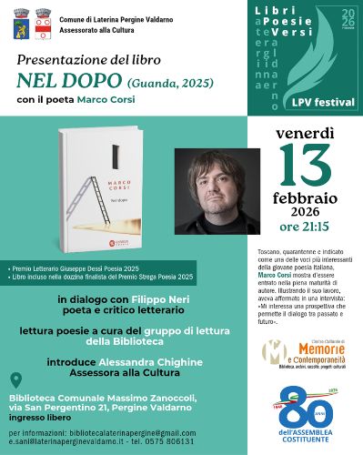 l Premio Strega Poesia al LPV Festival: Laterina Pergine Valdarno ospita Marco Corsi 